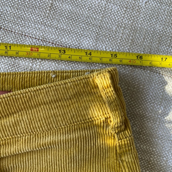 Pilcro Anthropologie Mustard Yellow Corduroy Straight Crop Pants- Sz-28 - Picture 14 of 15